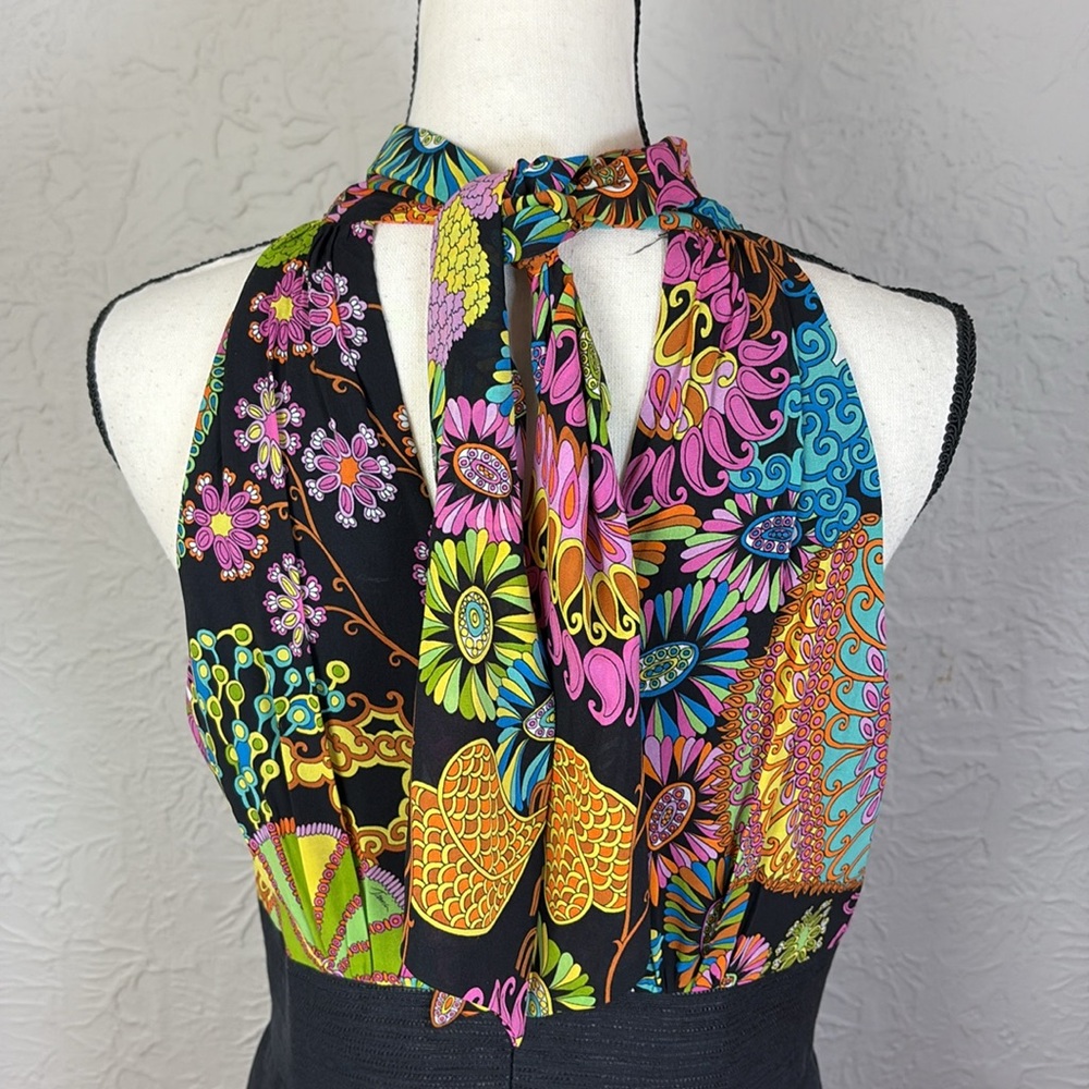 Trina Turk Diba Scarf Print Halter Sheath Dress - Picture 9 of 12